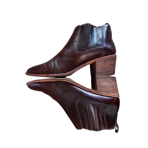 Madewell Bonham Boots Womens 8 Brown Leather Ankle Booties Chelsea Western Boho - Picture 8 of 16
